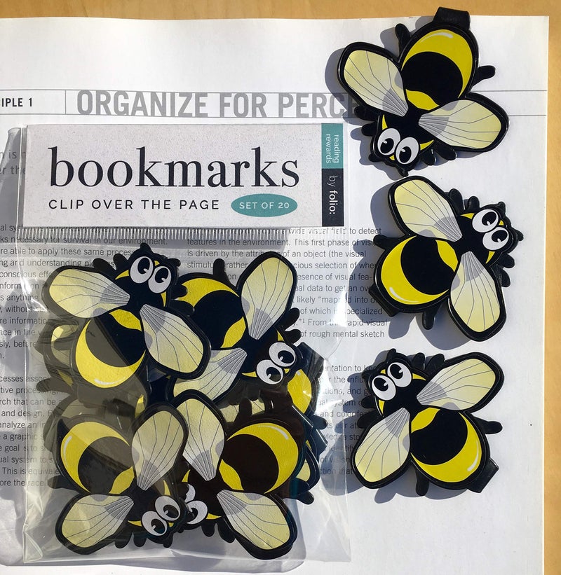 Folio BEE Bulk Animal Clip Bookmarks for Students Kids Teens Girls Boys Pack of 20 Funny Bookmarks Reading Incentives and Awards Reading Programs Birthday Party Favors Classroom Prizes - Image 1